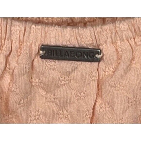 Billabong Crop Top Puff Ruffle Short Sleeve Smocked Large Beach Boho Romantic‎ - Picture 5 of 5